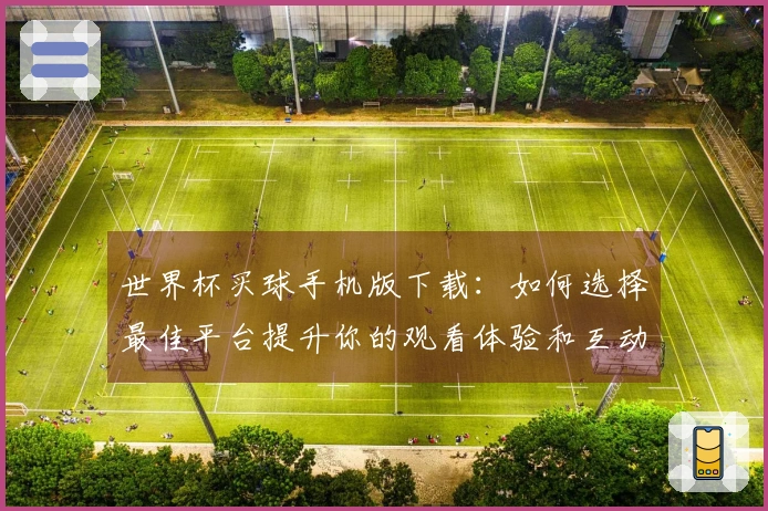 世界杯买球手机版下载：如何选择最佳平台提升你的观看体验和互动乐趣